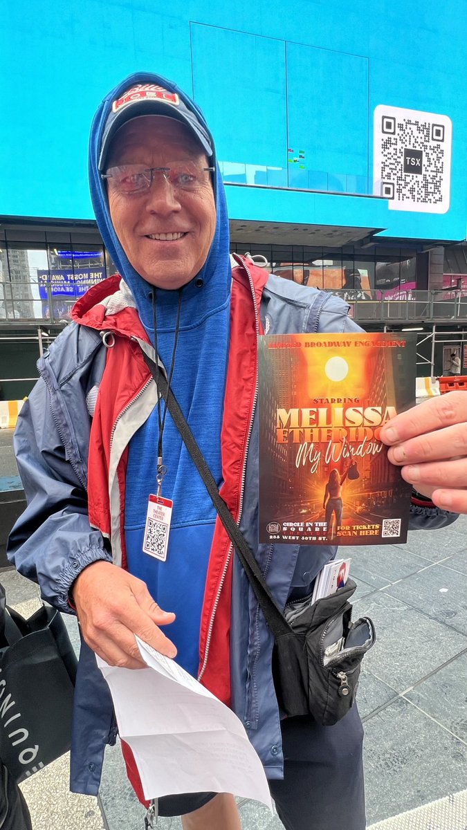 caryn_maroni's tweet photo. More interest in Melissa ⁦@metheridge⁩ ⁦@MyWindowME⁩ #Broadway 
⁦@TKTS⁩ 
Susan Newport Beach 
Julie Minnosta 
Nick NYC 
James NYC
#MEStreetTeam https://t.co/PpGg7LgIFS