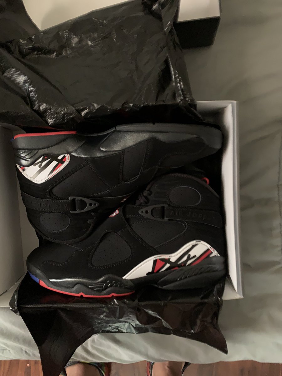 slashermatt1's tweet photo. New babies. Haven’t had these since I was in 6th grade, in 1993!!! 😩😩😌 #sneakerhead #sneakers #jordans #playoff8s #retro8 https://t.co/uBtGZsqwPz