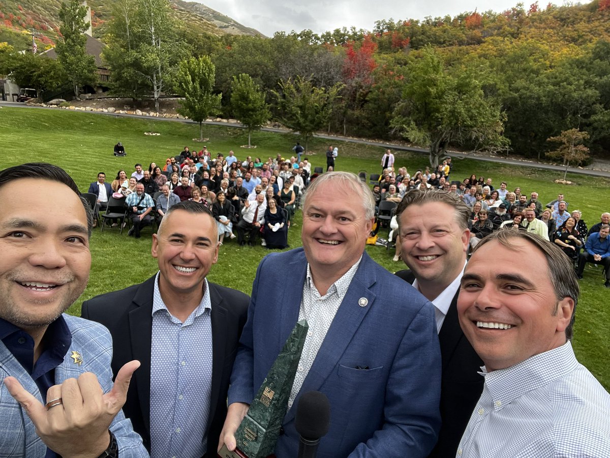MikeLMower's tweet photo. Congrats to The State of Utah for winning the Community Partner award from Camp Kostopulos. So many youth of all abilities are blessed by this place and the people who support it. W/ @SeanReyesUT, @gopTODD, Andrew Riggle, the Diviriceans, repping @govcox, @LGHendersonUtah. ❤️ https://t.co/WAjV4YjZZh