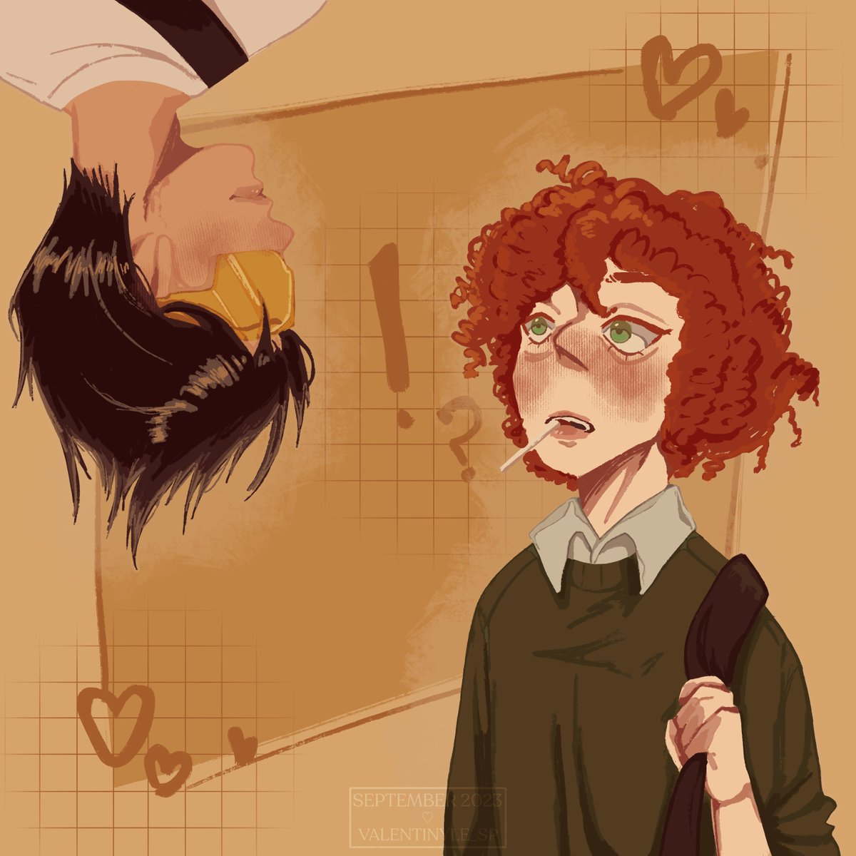 valentinyle's tweet image. KYSHED REAL 💛 i'm so glad to be drawing after so long 🥹 but now i must return to ap chem homework 😭✌️ #spkyshed #spstyle #spart #sptwt #spstan #spkyle #sptoolshed