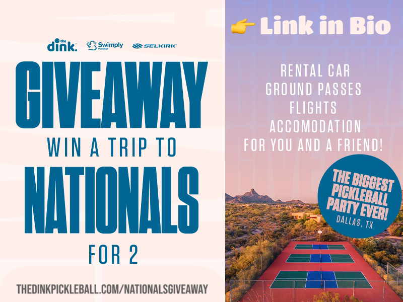 Pickleball's tweet photo. 🚨THIS IS NOT A DRILL🚨

We're sending 2 lucky people to the biggest pickleball party EVER! ✈️

💰 All. Expenses. Paid. 💰

6 Total winners: 
🏆 5 runner ups will win ANY Selkirk paddle they choose

To Enter: 
✅ Retweet this &amp; follow our account
✅ Head to the link in our bio https://t.co/cMaJJxBjM8
