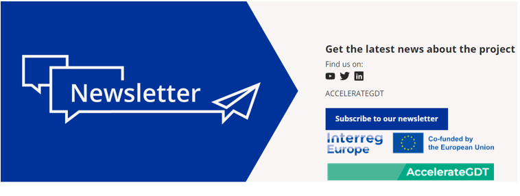 Sign up to our @AccelerateGDT Newsletter so as to not miss out on new editions - ⬇️ interregeurope.us16.list-manage.com/subscribe?u=58…