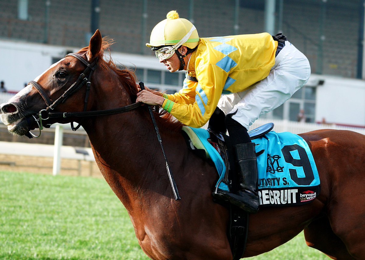 Maryland Horsemen (@mdhorsemen) on Twitter photo Air Recruit, stakes-placed sprinting <a href="/ColonialDowns/">Colonial Downs Racetrack</a>, stretches out to 1 1/16M and wins Laurel Futurity on turf <a href="/LaurelPark/">The Maryland Jockey Club, Inc.</a> with <a href="/jockey_charlie/">Charlie Marquez</a> up. 2YO Air Force Blue colt trained by <a href="/DelacourStable/">Delacour Stable</a> for Mark Grier (connections of Eons). (Jeff Snyder/MJC π·) Air Recruit, stakes-placed sprinting <a href="/ColonialDowns/">Colonial Downs Racetrack</a>, stretches out to 1 1/16M and wins Laurel Futurity on turf <a href="/LaurelPark/">The Maryland Jockey Club, Inc.</a> with <a href="/jockey_charlie/">Charlie Marquez</a> up. 2YO Air Force Blue colt trained by <a href="/DelacourStable/">Delacour Stable</a> for Mark Grier (connections of Eons). (Jeff Snyder/MJC π·)