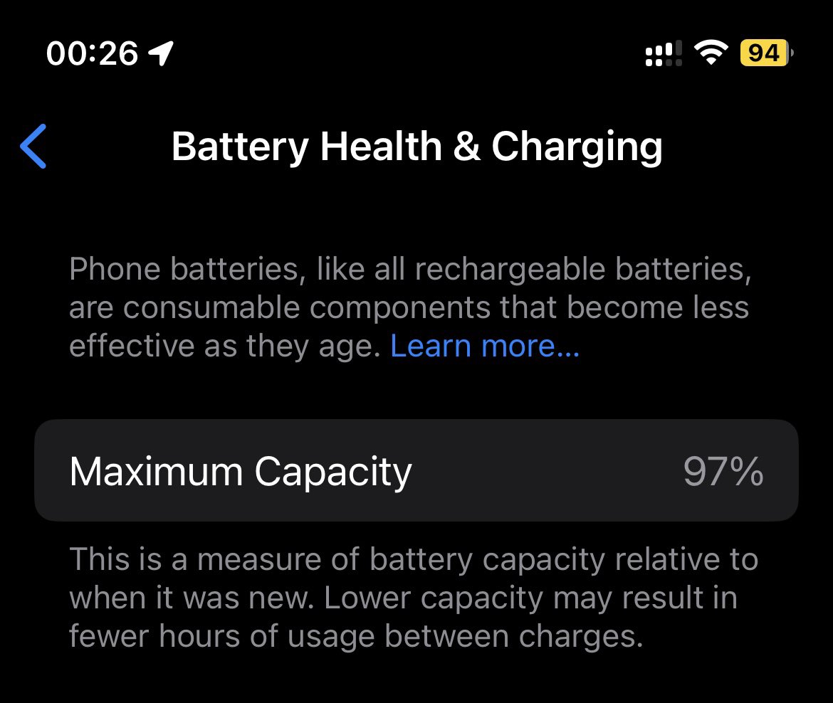 Witness45's tweet image. Рік користування іпхоном. 97% обʼєм. Новий рівень виєбонів 👌