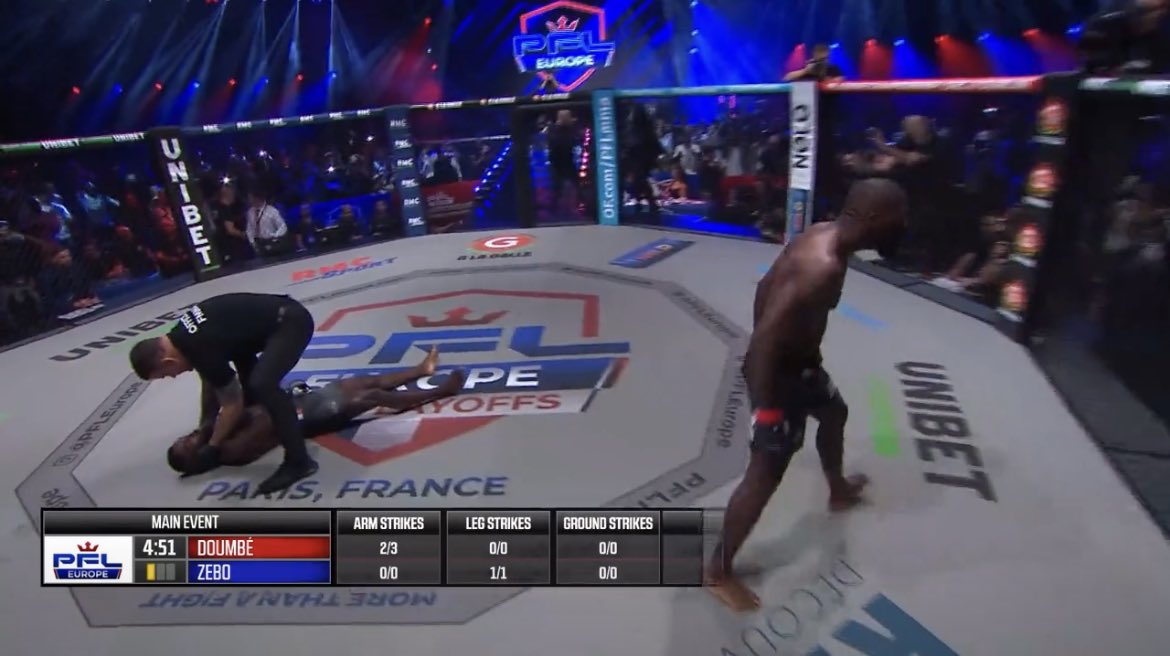 Cedric Doumbe walked out with a bed for his opponent and slept him in 9 seconds 😭😭😭😭