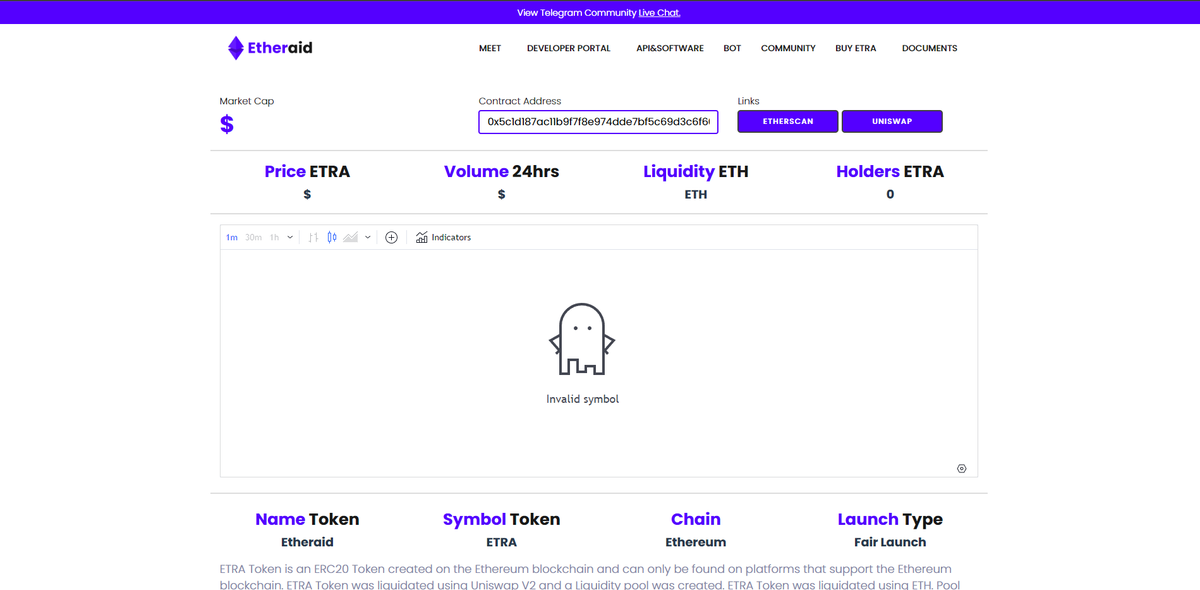 etheraidorg's tweet photo. Etheraid $ETRA Token Created!
๐ฆ Fair Launch Monday!
0x5c1d187ac11b9f7f8e974dde7bf5c69d3c6f6075
https://t.co/VpaIXuEE5U
#ETH #Etheraid #Ethereum #ERC20 https://t.co/tfSi4iZSUf