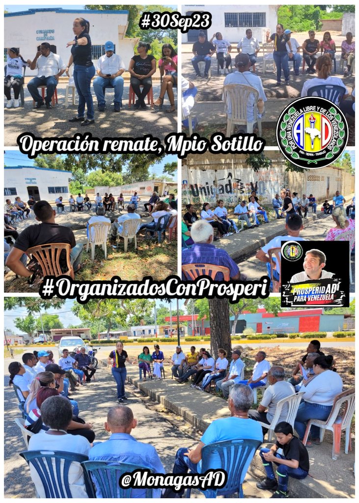 Mvto1roDeMayo's tweet photo. #30Sep23 Los compañeros @sandraalfaro y @PieroMaroun en la gira visitando nuestras estructuras políticas, el trabajo que hacen en sus Mpios, imprimiendo fuerza para el remate, estamos más cerca, a pocos días de la #Primarias
Hoy en el Mpio #Sotillo @prospericarlos
@ADemocratica https://t.co/RVKroMLPv2