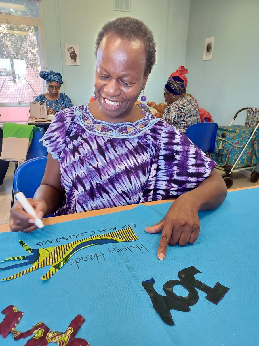 craftAcomm's tweet photo. CraftA were proud to have #AbbeyWood #Councillor Ann-Marie Cousins take part in our creative #textile workshop making an ‘on the spot’ collage on identity, at The Feel Good Centre (Listening Ears Charity project ) for #RBG #BHM https://t.co/F7BqfKeSlG