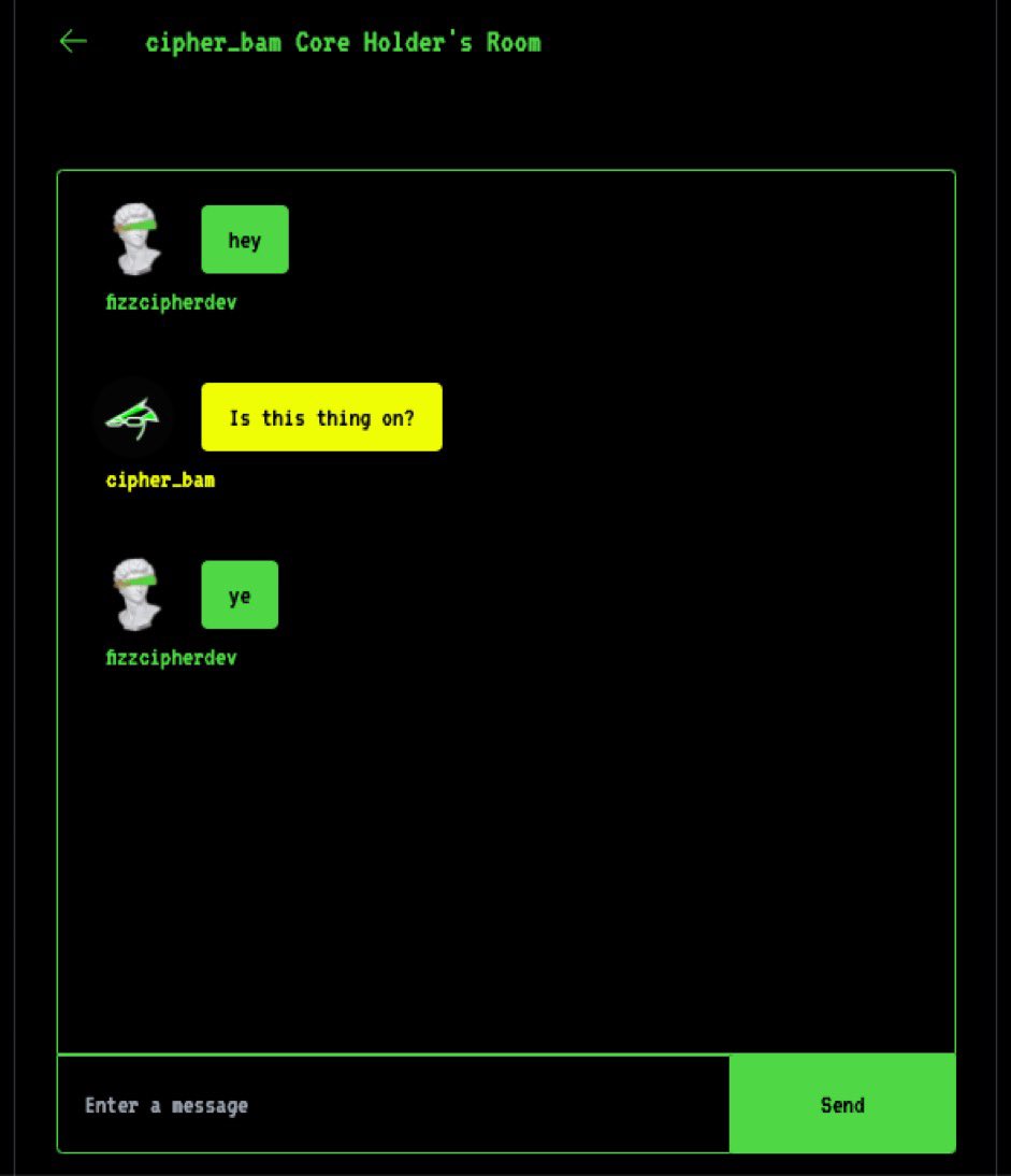 Private messaging when live last week 

Now you can enter a private chat room with all your holders