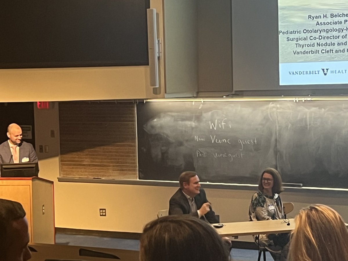 Now finishing up ASPO panel discussion on pediatric cleft and craniofacial surgery with @pedsentmd and others. Introducing ENTs from around country to the “Nashville Wings”. @pedsentmd likely making a bad joke! #aaohns #OTOMTG23 #cleftstrong #cleftlip #cleftpalate @AAOHNS