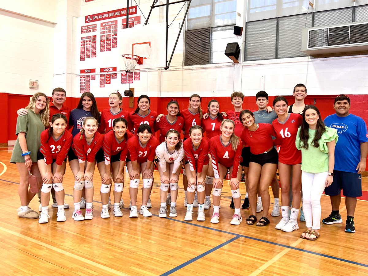 Bella_Collins_5's tweet photo. Angels are now 7-0 in District! 🔥 23-6 for the season. Nice win over Hill Country Christian today. Go, Go, Go Angels! Proud of my little sis, #23 and our TEAM! 

@ChrisThomasson7 @LarissaLiska @qmartinez @Caller_Len @TAPPSvolleyball @ashley_gonz14 https://t.co/FrHe79a23H