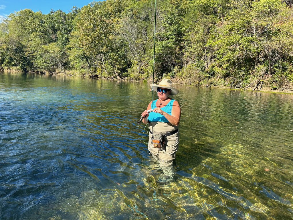Beautiful day for fly fishing at Bennett Spring State Park.