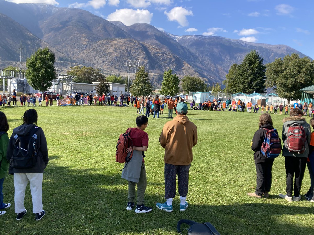Our school was honoured to be invited to join the National Day for Truth and Reconciliation Walk today through downtown Keremeos on Friday. Thank you to Ntamtqen snm'a?m'aya?tn and the Lower Similkameen Indian Band for organizing this meaningful event.  @SSimilkameen