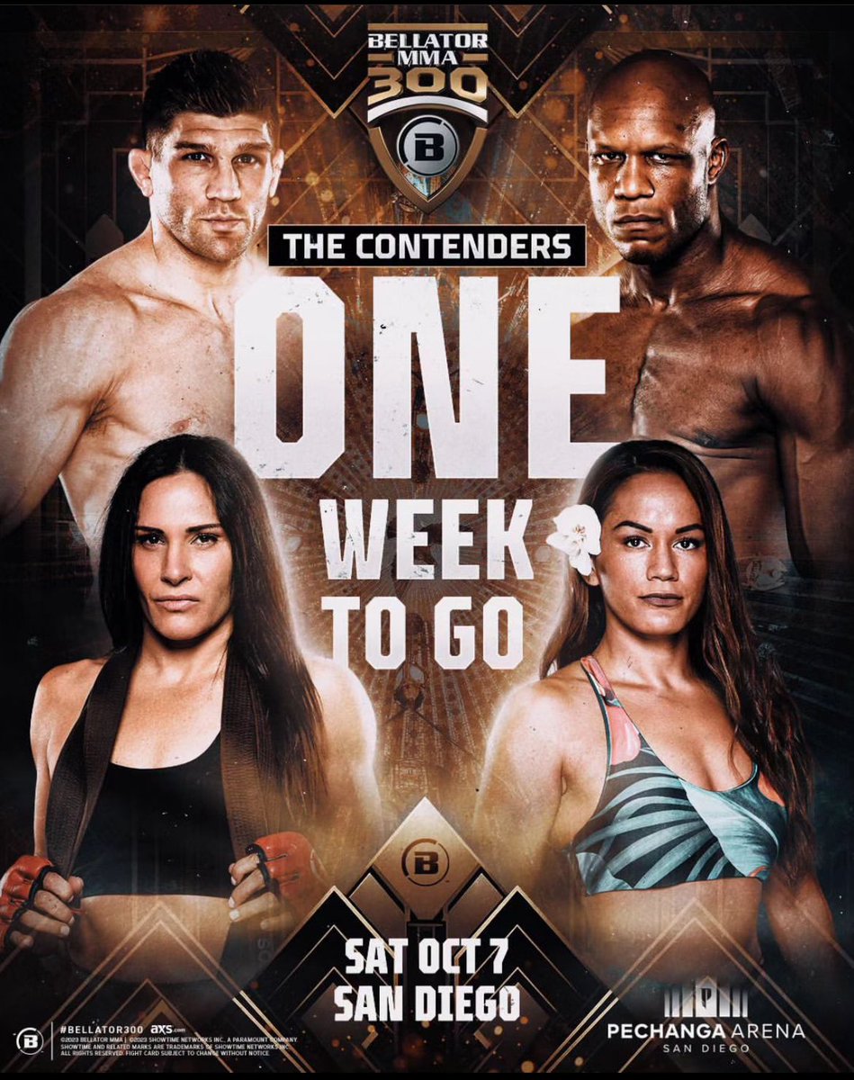 One week from today!!
<a href="/BellatorMMA/">Bellator MMA</a>