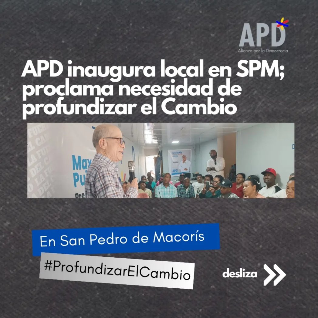 APD_web's tweet photo. Necesitamos construir un país más justo con oportunidades para todos, por eso hoy en SPM nos comprometimos a trabajar por la profundización del cambio.

#ProfundizarElCambio 
#APD #SPM #MaxPuig https://t.co/cvtoThtKYl