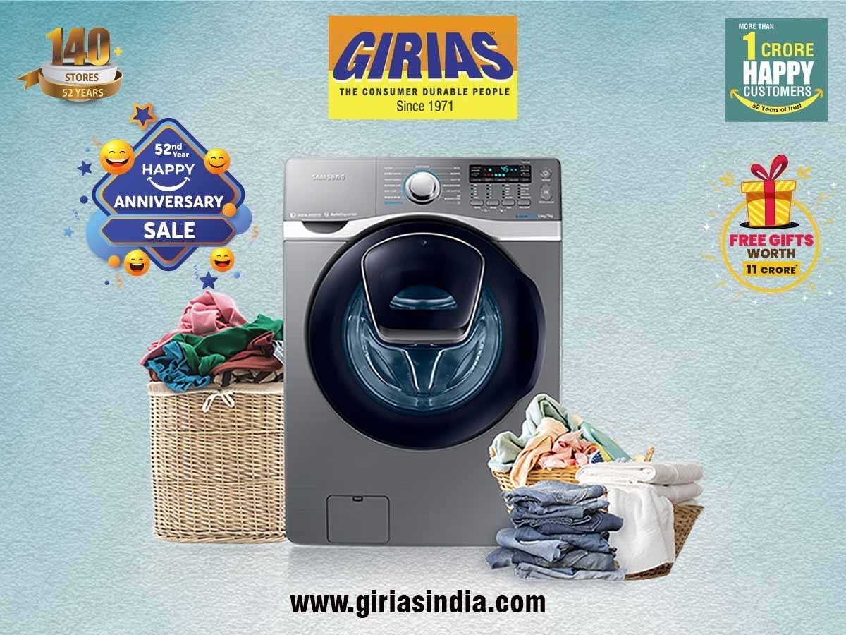Girias_India's tweet image. Discover the best deals on washing machines at Girias 🌊🧼 Plus, get an incredible bonus—a free calling smartwatch worth Rs 20,000 on every purchase. 

Find nearest Girias Store here:  giriasindia.com/stores

#GiriasLaundryRevolution #InnovationForYourHome #WashingMachineGoals