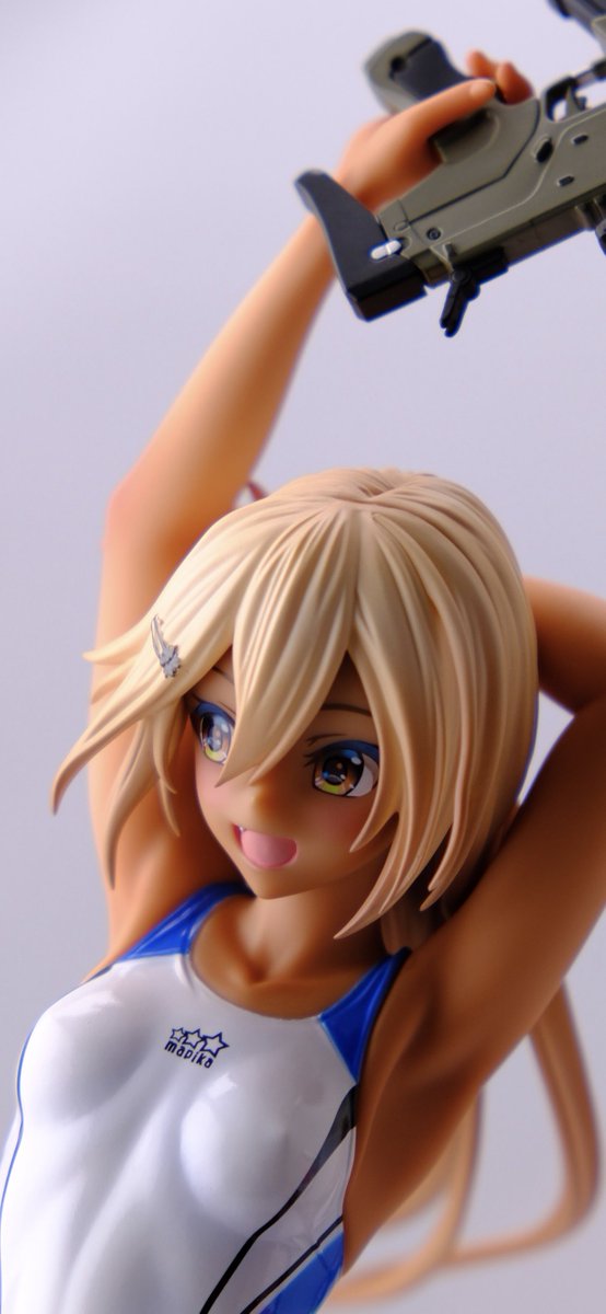seiei0713's tweet photo. ARMS NOTE 水泳部のコウハイちゃん　青色ラインの水着Ver.
1/7スケール
昨日着弾です✨️

褐色肌の娘って初めてお迎えしたかも🦆
健康的で何か良いです😍😍 https://t.co/i7cQpJHHzz