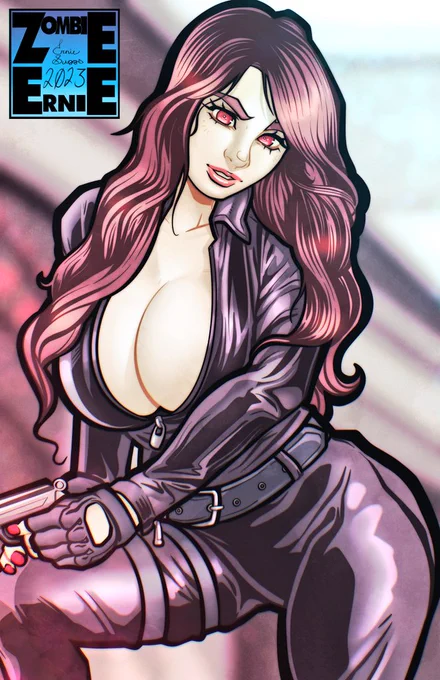 Another "just for fun probably wouldn't have seen the light of day were it not for the fact I need weekend content"A bit based of the cover of a dvd...if you know, you know. The arm in front is weird. Ugh. 