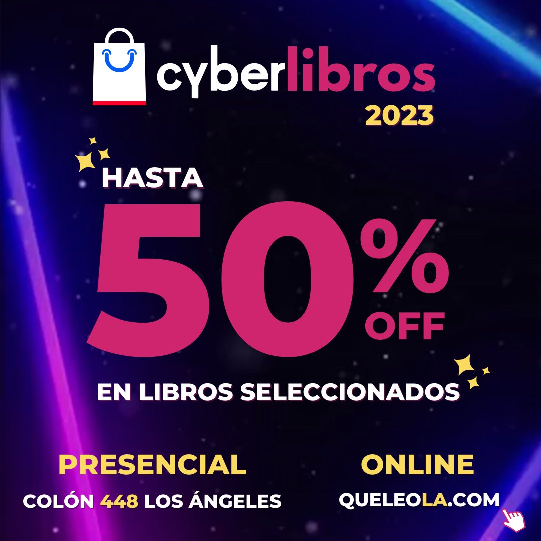 ¡Ya llegó el Cyberlibros!
HASTA 50% OFF 😝

Descuentos válidos desde este momento hasta el Mié 4 a las 23:59

Los descuentos también serán válidos de forma presencial.✌️

• Colón 448 Los Ángeles📍
• queleola.com 📲

#cyber
#cyberlibros 
#queleola
#leemas