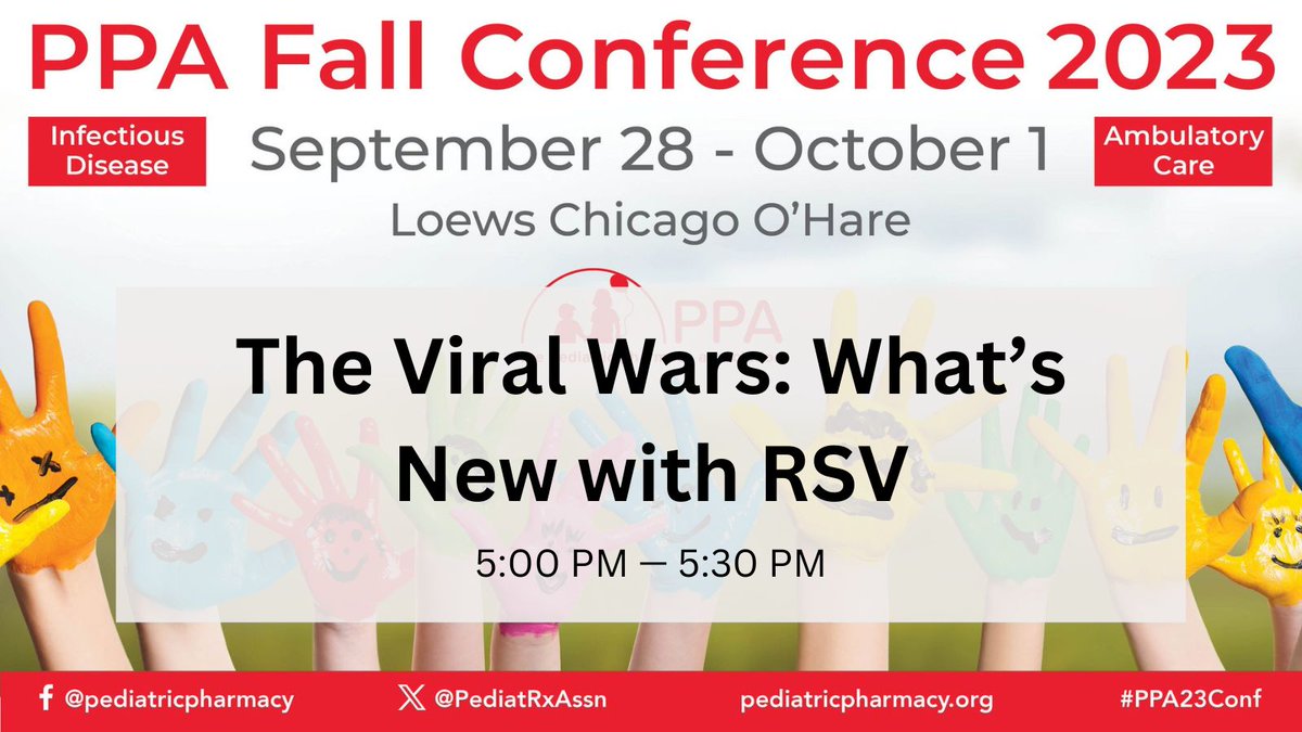 PediatRxAssn's tweet photo. Join us for The Viral Wars: What’s New with RSV at the #PPA23Conf! https://t.co/RfMfqdjgp0