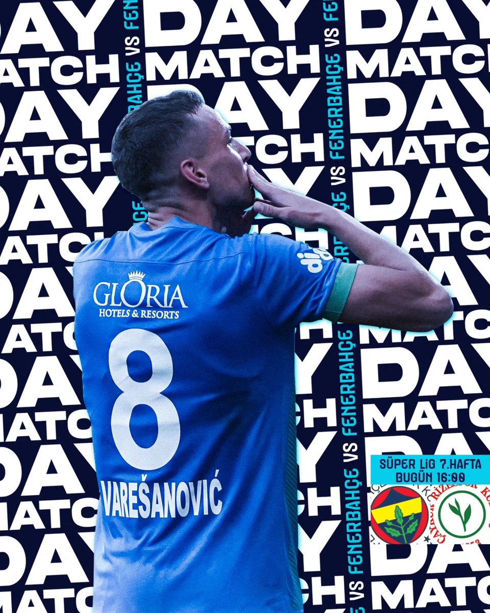 #BugünGünlerdenRizespor 
MATCHDAY!
<a href="/Fenerbahce/">Fenerbahçe SK</a> X <a href="/CRizesporAS/">Çaykur Rizespor</a> 
.
.
.
.
.
.
#matchday #rizespor #fenerbahçe #süperlig #superlig