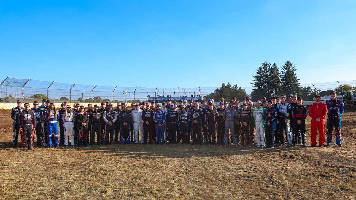 Class Photo! 🎓 Presenting tonight's field of drivers for the 2023 @Driven2Save #BC39 at The Dirt Track at @IMS. 📸 @JackReitz5