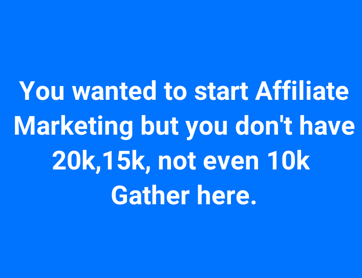 If you want to do affiliate marketing just DM me on my WhatsApp  number is 09069357970