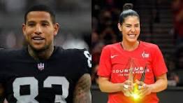 MeloRevPanthers's tweet photo. Darren Waller’s time with the New York giants was short lived. He told the giants he wanted to be closer to his wife Kelsey Plum who plays out in Vegas. The giants traded the star tight end to the Los Angeles rams for a second rounder. https://t.co/IDQCv2lafF
