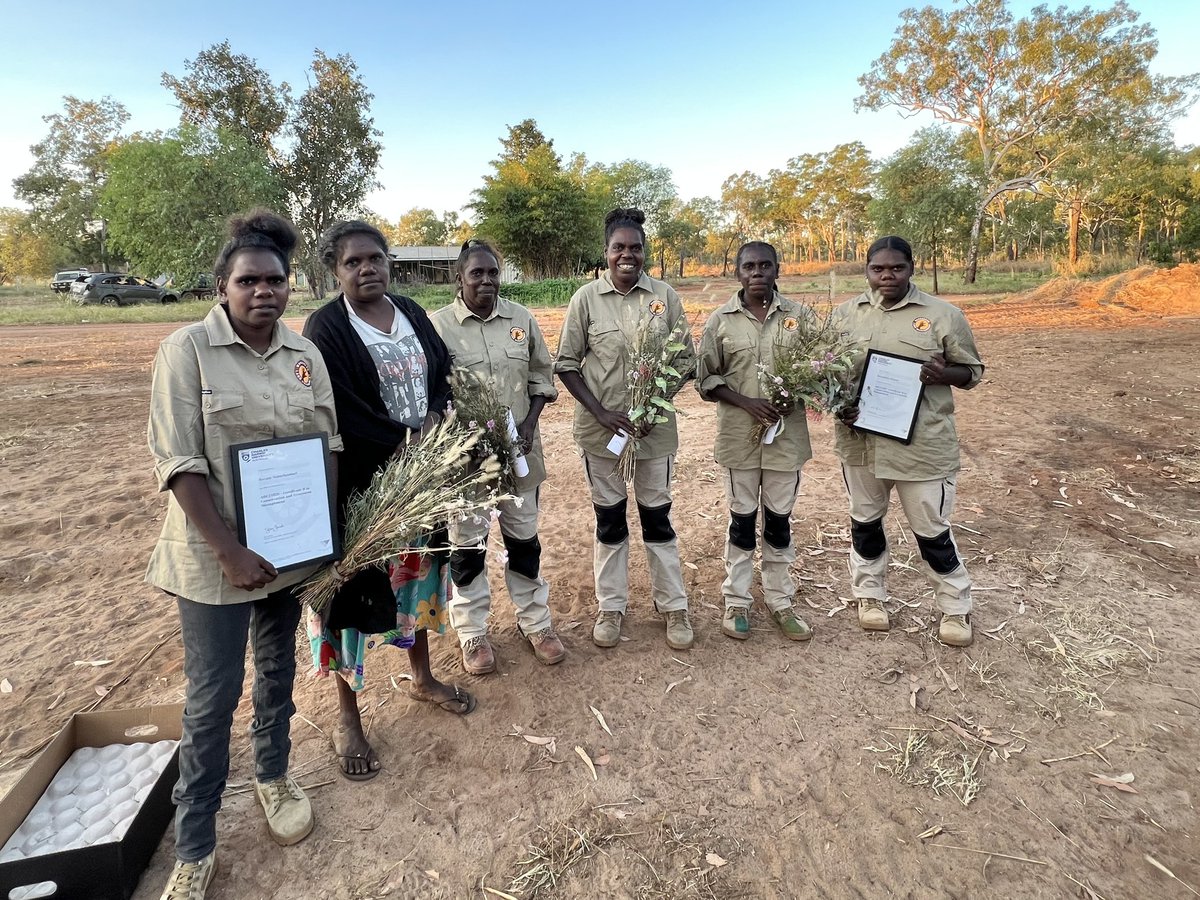 IndigLandSea's tweet photo. Congratulations to the Warddeken Rangers team, who recently completed a Certificate II in Conservation & Ecosystem Land Management. Three of the #Daluk graduates also participate in the ILSC's #RealJobsProgram, and we couldn't be prouder to share our support for the whole team.๐๐ฟ https://t.co/tK5yhOqev7