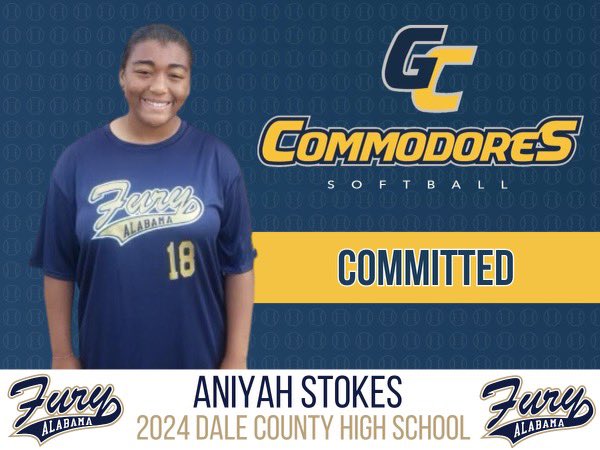 COMMITMENT ALERT!  Alabama Fury’s Ainyah Stokes 2024 Dale County Alabama has committed to Gulf Coast State College in Panama City Florida!  We are proud of you Aniyah!  Go Fury and go Commodores!
