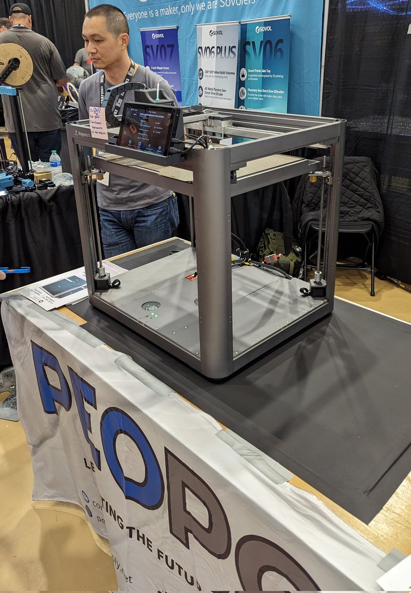 SrgntBallistic's tweet photo. "Breaking Boundaries: A New Motion System for 3D Printing" talk by @agiot_ explaining the features and development of the new @mypeopoly 
Magneto X Linear Motor FFF 3D Printer
#ERRF2023 https://t.co/O3uTUiDOgo