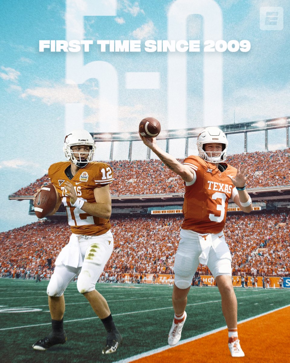 TEXAS IS BACK 🤠

The last time the Longhorns started off 5-0 they made it to the national championship game.