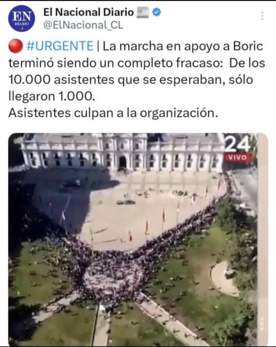 El apoyo a ⁦⁦⁦⁦⁦<a href="/GabrielBoric/">Gabriel Boric Font</a>⁩, ⁩en picada. Ahora que le interesa tanto el tema internacional, espero que se preocupe de los delincuentes importados. Bandas de países que tanto venera.