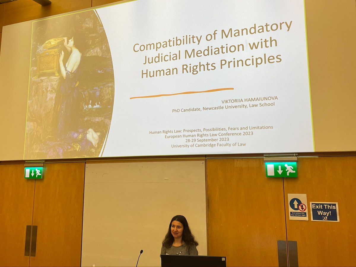 I had a pleasure to  present my paper on 'Compatibility of Mandatory Judicial Mediation with Human Rights Principles' at @EHRLC23, hosted by @cambridgelaw. I am grateful for the insightful discussions and interactions with scholars.