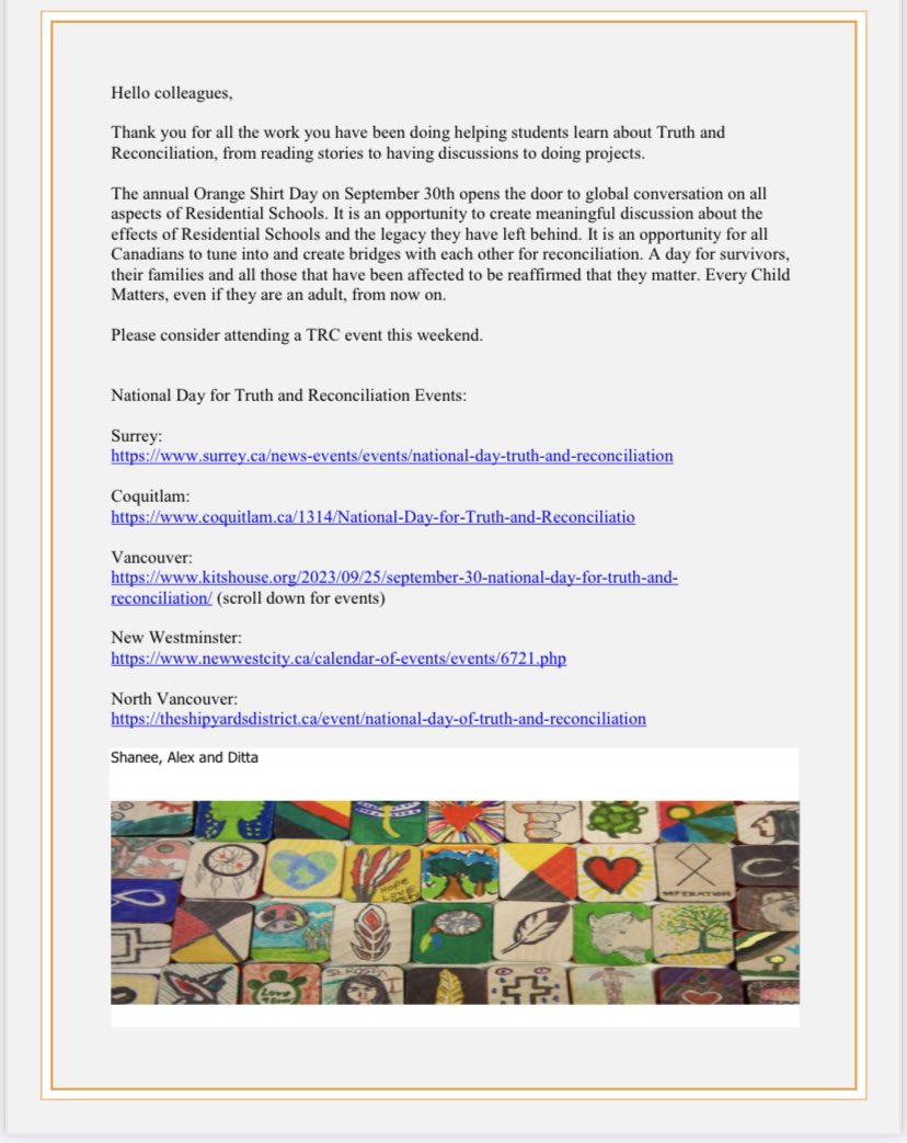 The deep unlearning transforms all of us! #TruthAndReconciliationDay #decolonizethisplace #EducationForAll