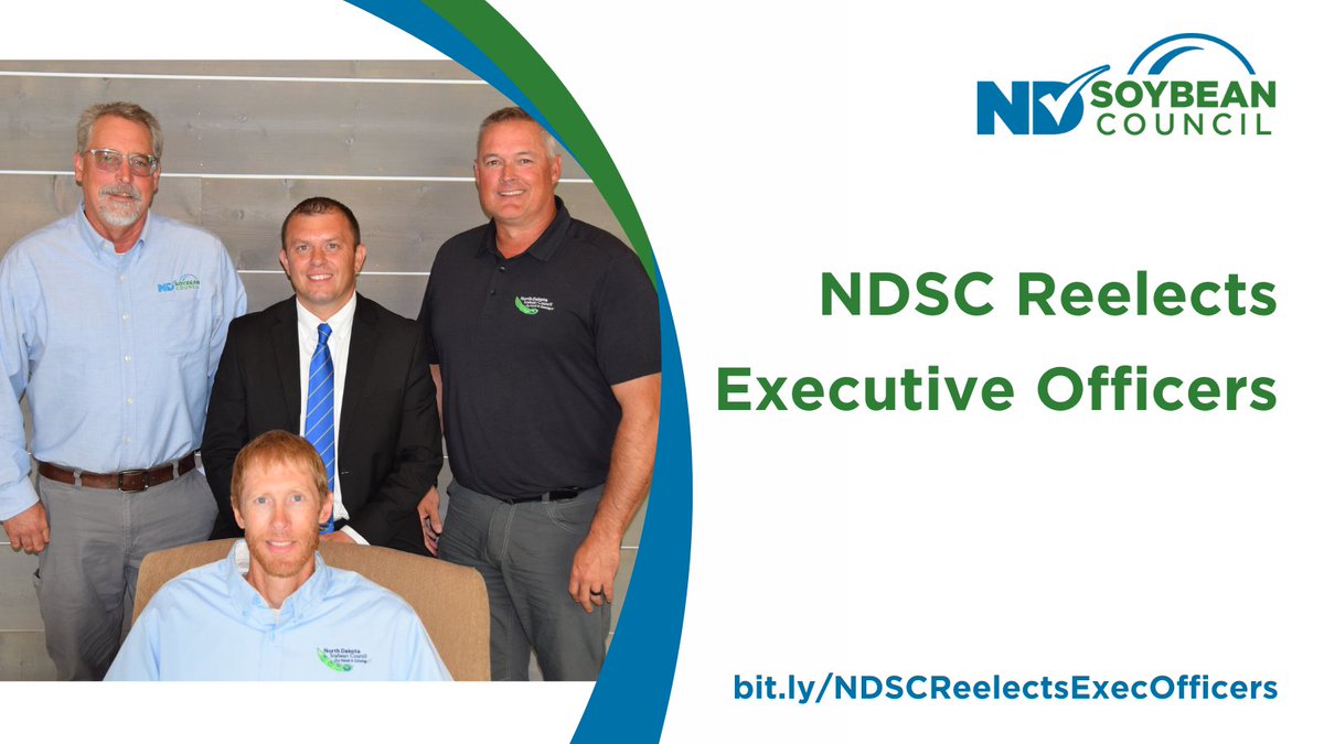 NDSoybean's tweet image. The following #NDSC executive board officers were #reelected during the board meeting on June 21: Chris Brossart - reelected chairman, Rob Rose - reelected vice chairman, Mike Schlosser reelected - secretary and Jim Thompson reelected -treasurer.  bit.ly/NDSCReelectsEx…