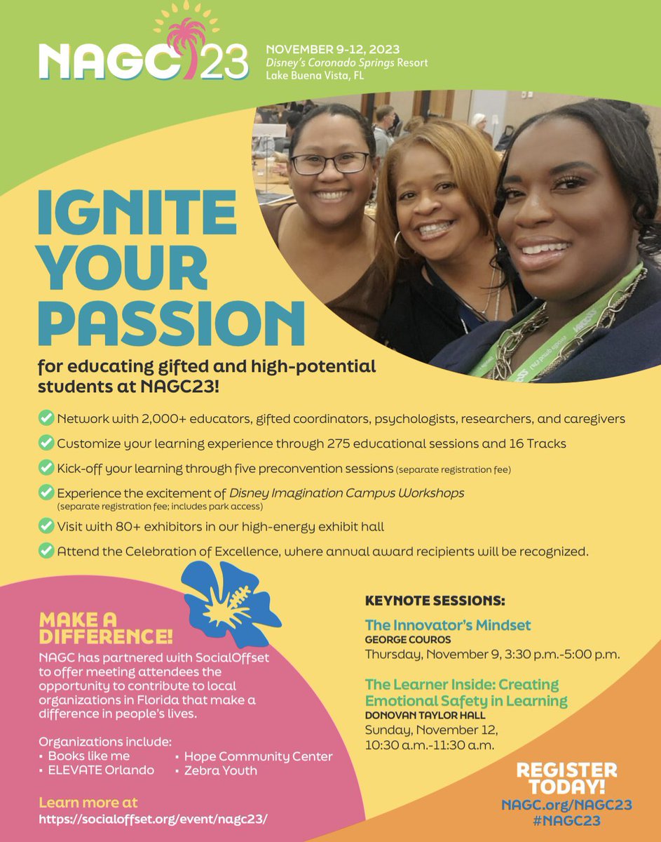 Expert speakers. Thoughtful discussion. Collegial atmosphere. #NAGC23 has something for everyone! Learn more: buff.ly/42YYceG #Gifted #GiftedEd #GiftedMinds