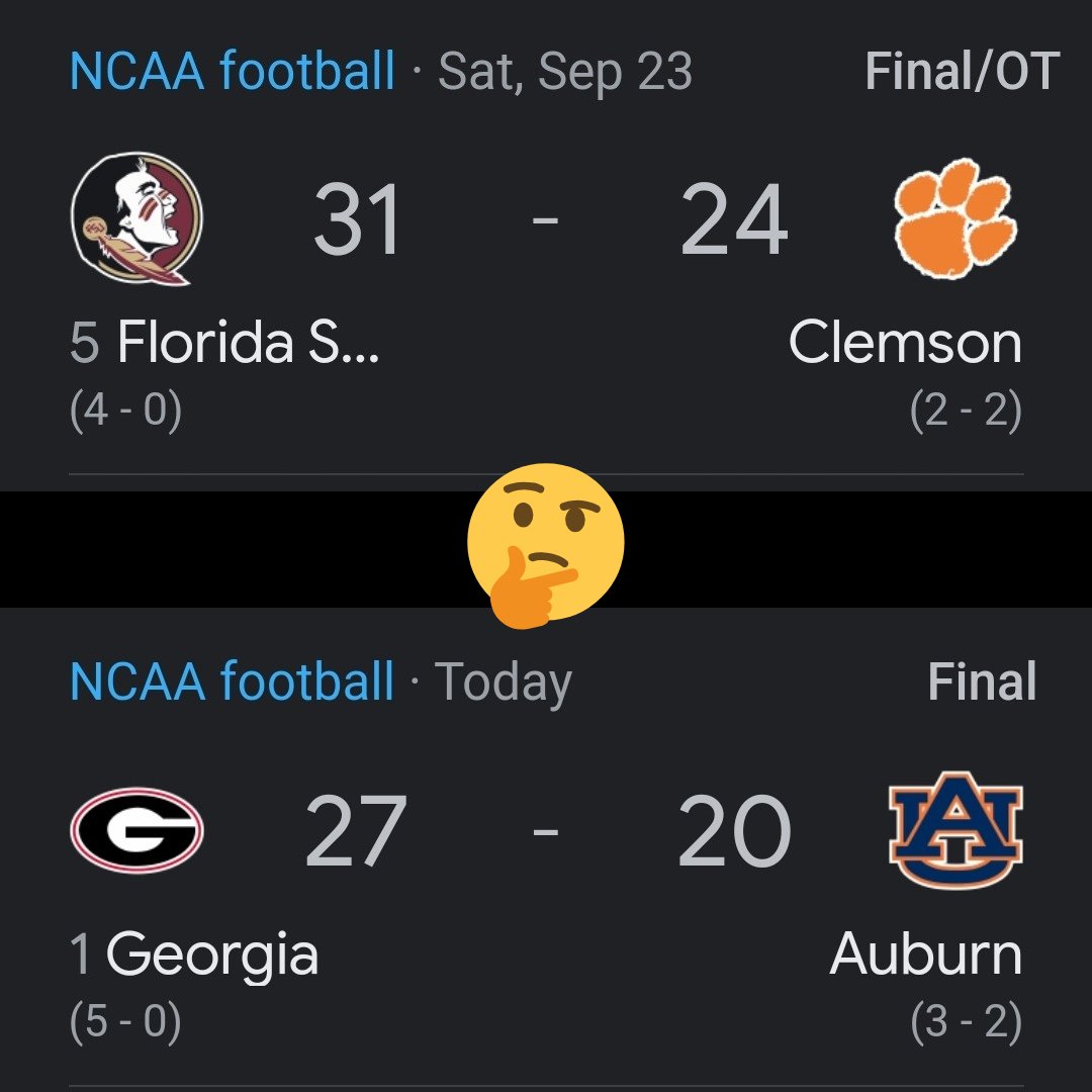 One of these will be considered a gritty conference road win. 

The other was considered a close call against an unranked team. 

UGA should drop in the polls. Isn't that how this works?