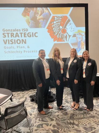 Shoutout to our team as the presented at #txEDCON23 to a packed room how the Gonzales ISD strategic vision is positively impacting our students and staff. #tasatasb