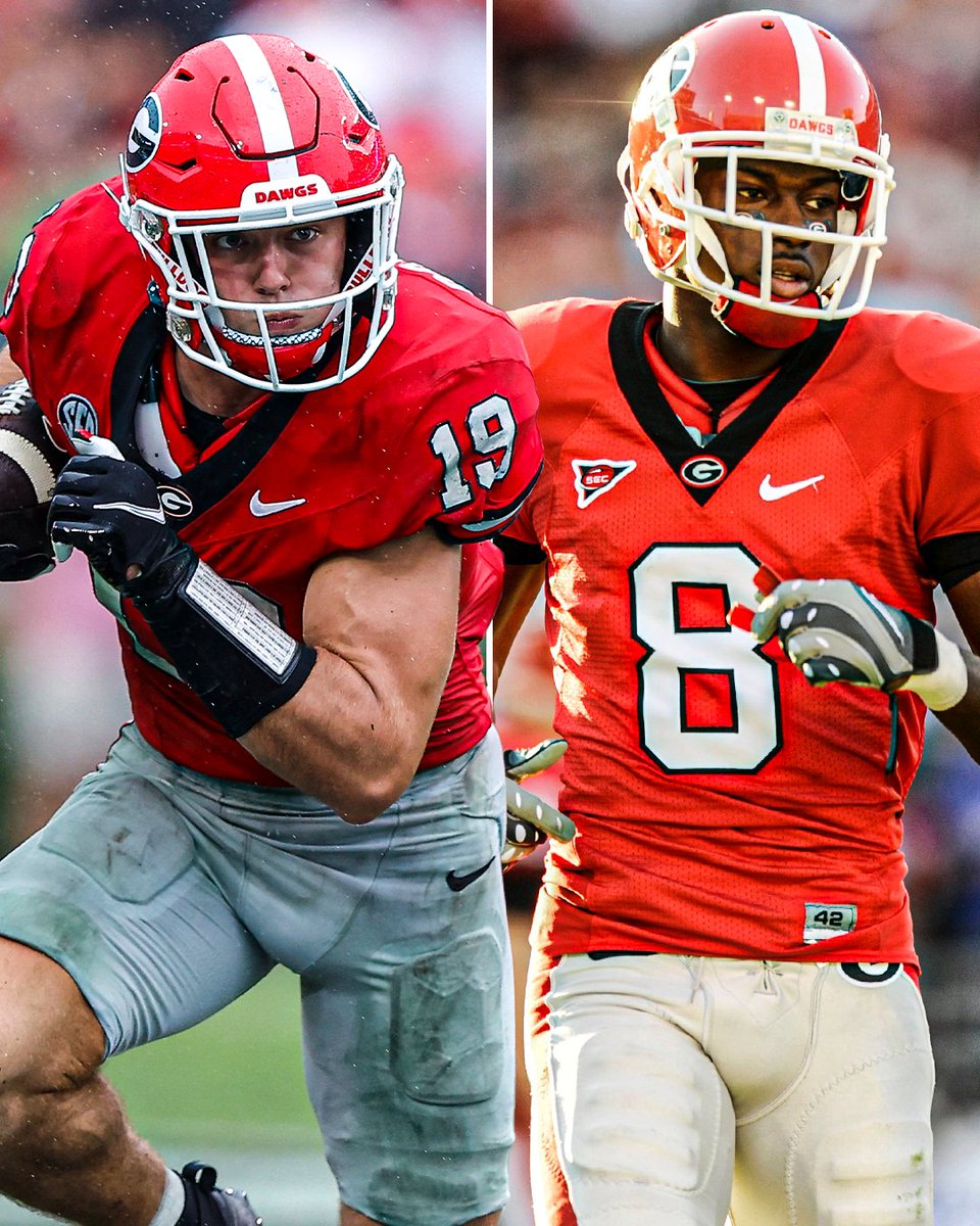 ESPNCFB's tweet photo. Brock Bowers is now tied with A.J. Green for the 2nd-most career receiving TDs in Georgia history (23) 👏 

@SECNetwork | @GeorgiaFootball https://t.co/J2EhtBCC1Y