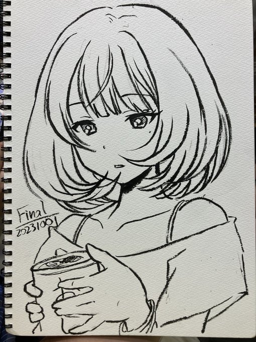 今日のスケブその3
仕事終わったらいぶりがっこで一杯呑みたいなーって思ってる楓さん 