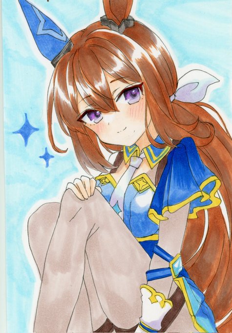 Boost用にアヤベさん描かせていただきました(*.ˬ.)"ありがとうございました! #ウマ娘  #アドマイヤベガ 