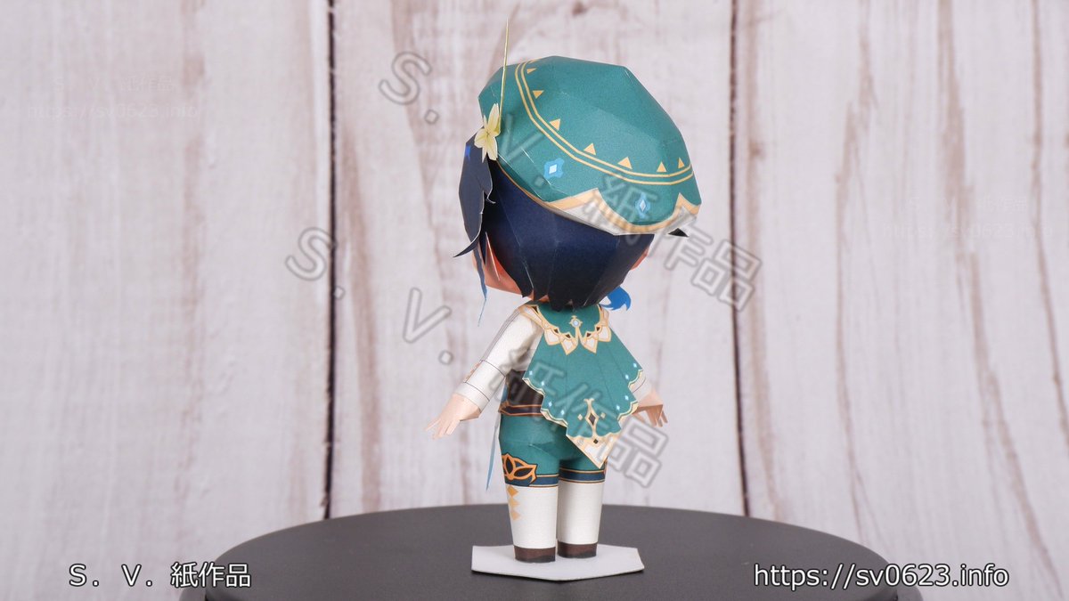 ペーパークラフト　Chibiウェンティ（原神二次創作）
sv0623.info/papercraft
#ペーパークラフト
#原神