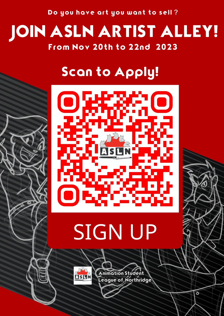 ASLN_CSUN's tweet photo. There was and issue with the artist alley QR code not working so here is the updated version! We apologize for the inconvenience https://t.co/PEor3MKA5c