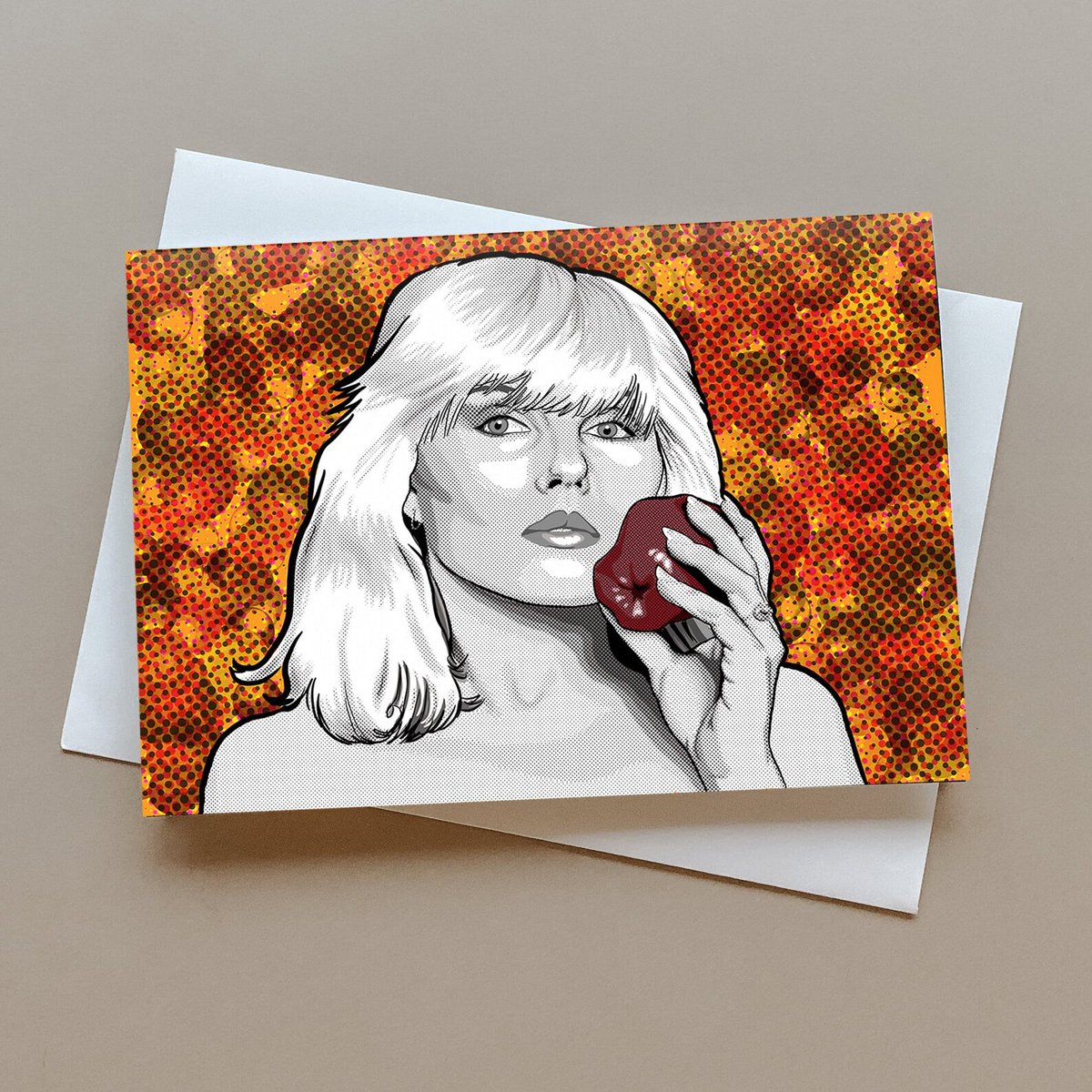 squeakie's tweet photo. Debbie Harry of Blondie greeting card, Birthday Card, Blondie Retro Card, Debbie Harry Gift, New Wave card, Punk rock card, Pop art card https://t.co/CqvoiqQW5o #wallArt #popCulture #giftideas #newWave #artworkbypaula #DebbieHarryCard https://t.co/GShoZYq6wU
