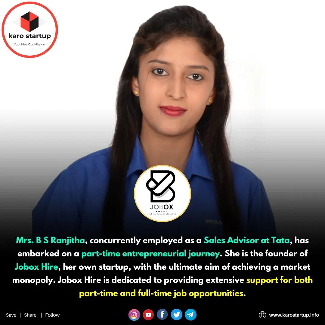 Jobox Hire Pvt Limited, founded by Mrs. Ranjitha BS, is set to officially launch on October 15, 2023. This  connects job seekers like both full-time and part-time job opportunities, similar to apps like Apna and Naukri. More:  m.facebook.com/story.php?stor…
#partimejobs #fulltimejobs