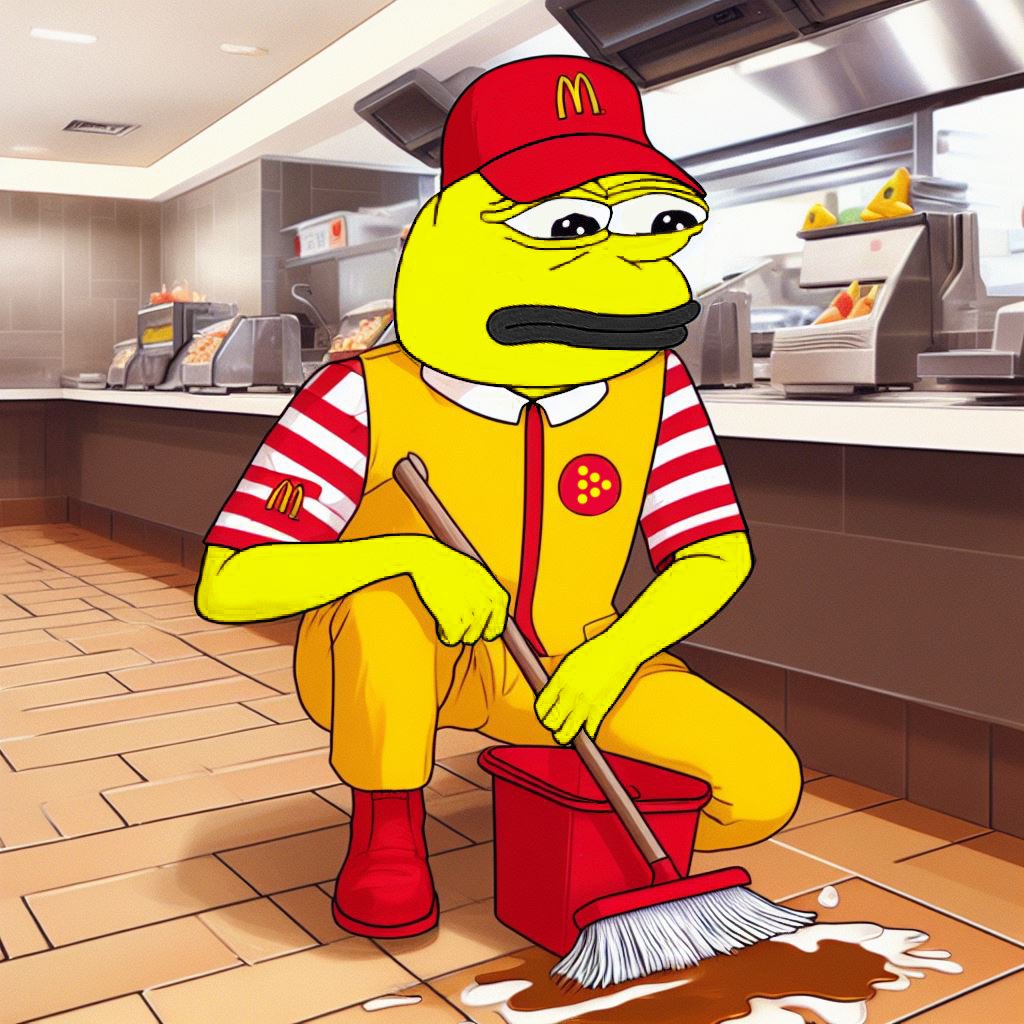 BCellow's tweet photo. SOMTIMES @reality BITES us and u gotta SCRUB THE FLOORS at @McDonalds ... the COWORKERS (WAGIE DOGS @NEETOCRACY) will LAUGH at u for owning $RLC @iEx_ec but this is only GOD TESTING US.... ONLY THOSE WHO BELIEVE WILL RISE @leviticus 18:23 #SCRUB2RICHES #itsCOMING #DONTWAITBUYNOW https://t.co/YIUBS8JVPs