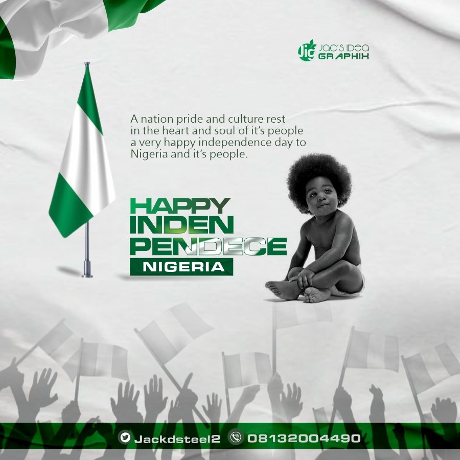 Happy independence day Nigeria, design by: jig.