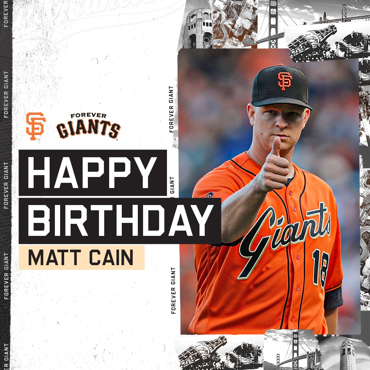 SFGiants's tweet photo. Happy birthday to the legend and #ForeverGiant, Matt Cain 🎂 https://t.co/taiXS1oeXn