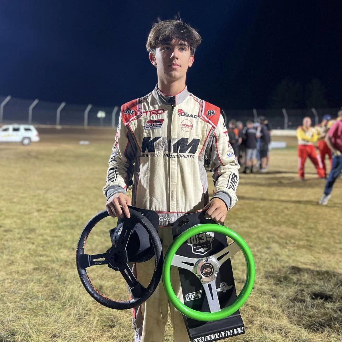 Top Rookie! 👏 In the field of 71 @Driven2Save #BC39 entries this weekend, @Gavin_Miller97 was the best of them all. He captures the 2023 #BC39 @MPI_INNOVATIONS Rookie of the Race award. His rewards include a custom trophy, a custom BC39 MPI steering wheel & $700.